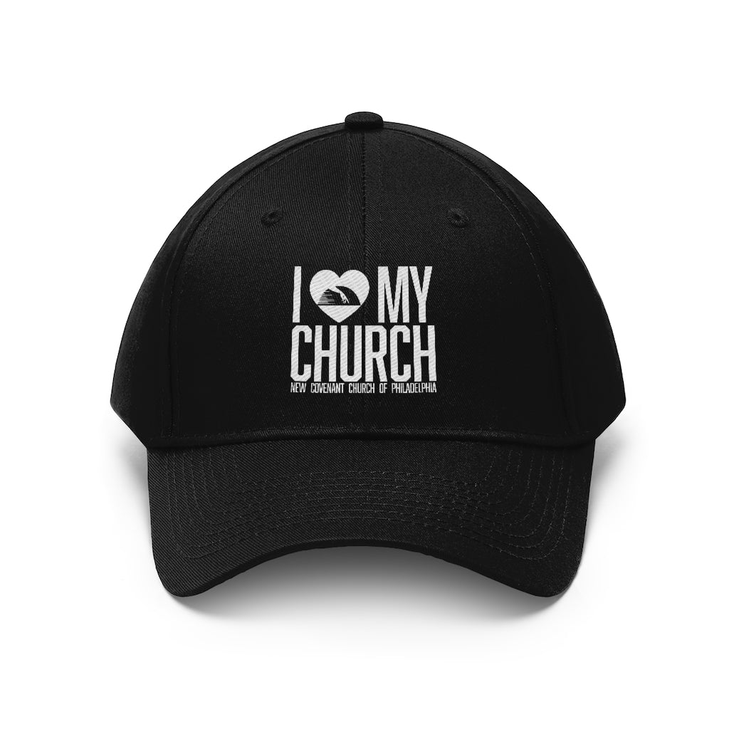 I Love My Church Unisex Twill Hat